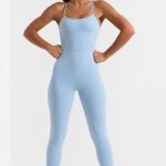 Open Back Full Length Unitard in Ice Blue - Image 5