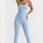 Open Back Full Length Unitard in Ice Blue - Image 6