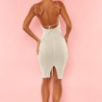 Strappy Embellished Midi Dress in White - Image 2