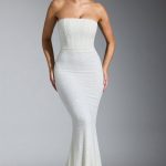 Embellished Corset Gown in White - Image 8