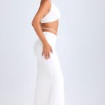 Hardware-Detail Mid-Rise Maxi Skirt in White - Image 3