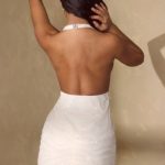 Sleeveless Wrap Over Mini Dress in Off White - Image 2