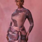 High Neck Long Sleeve Mesh Bodysuit in Blush