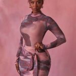 High Neck Long Sleeve Mesh Bodysuit in Blush - Image 6