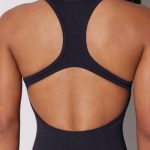Petite Full Length Cut Out Back Unitard in Black - Image 6