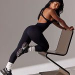 Petite Full Length Cut Out Back Unitard in Black - Image 9