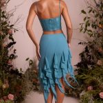 Waterfall Frill Midaxi Skirt in Teal - Image 2