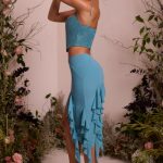 Waterfall Frill Midaxi Skirt in Teal - Image 12