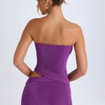 Cut-Out Bandeau Mini Dress in Grape - Image 2