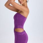 Cut-Out Bandeau Mini Dress in Grape - Image 3