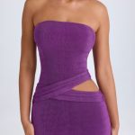 Cut-Out Bandeau Mini Dress in Grape - Image 4