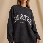 Oversized Knit Jumper in Charcoal Marl - Image 7