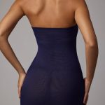 Soft Mesh Mini Slip Dress in Navy - Image 2