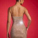 Embellished Cut-Out Mini Dress in Almond - Image 2