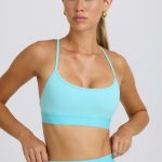 Soft Active Cross-Back Sports Bra in Aqua
