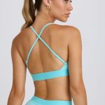 Soft Active Cross-Back Sports Bra in Aqua - Image 2