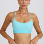 Soft Active Cross-Back Sports Bra in Aqua - Image 5
