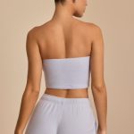 Brushed Jersey Bandeau Top in Soft Blue - Image 2