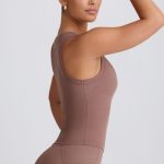 Soft Active V-Neck Tank Top in Mocha - Image 4