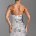 Embellished Bandeau Mini Dress in White - Image 3