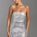 Embellished Bandeau Mini Dress in White - Image 7