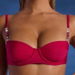 Bead-Embellished Underwired Balconette Bikini Top in Raspberry Pink - Image 5