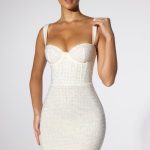 Embellished Corset Mini Dress in Ivory - Image 6