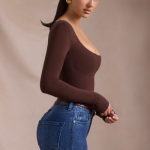 Seamless Long-Sleeve Bodysuit in Espresso - Image 3