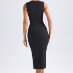 Sweetheart-Neck Midaxi Dress in Black - Image 2