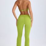 Petite Ruched Mid-Rise Trousers in Pear Green - Image 2