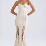 Lace-Up Corset Gown in Ivory
