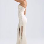 Lace-Up Corset Gown in Ivory - Image 3