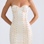Lace-Up Corset Gown in Ivory - Image 4
