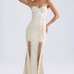 Lace-Up Corset Gown in Ivory - Image 5