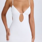 Cut-Out Open-Back Mini Dress in White - Image 4
