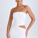 Cut-Out Bandeau Mini Dress in White - Image 6