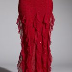 Embellished Halter Neck Ruffle Maxi Dress in Red - Image 4