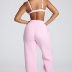 V Neck Fleece Bralette in Baby Pink - Image 8