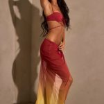 Ruched Midi Sarong in Yellow Multi - Image 3