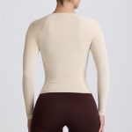 Tencel? Modal Ruched Long-Sleeve Top in Bone - Image 3