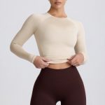 Tencel? Modal Ruched Long-Sleeve Top in Bone - Image 8