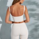 Sweetheart Neckline Crop Top in Ivory - Image 9
