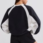 Oversized Colourblock Sweatshirt in Black - Image 2
