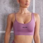 Asymmetric Sports Bra in Mauve - Image 5