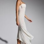 Embellished Handkerchief Hem Maxi Dress in White - Image 3