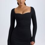 Modal Layered A-Line Mini Dress in Black