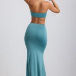 Slinky Jersey Hardware Detail Maxi Skirt in Sea Green - Image 2