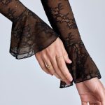 Lace Long Sleeve Top in Black - Image 6
