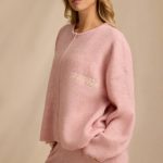 Oversized Zip-Up Cardigan in Blush Pink - Image 3