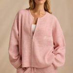 Oversized Zip-Up Cardigan in Blush Pink - Image 5